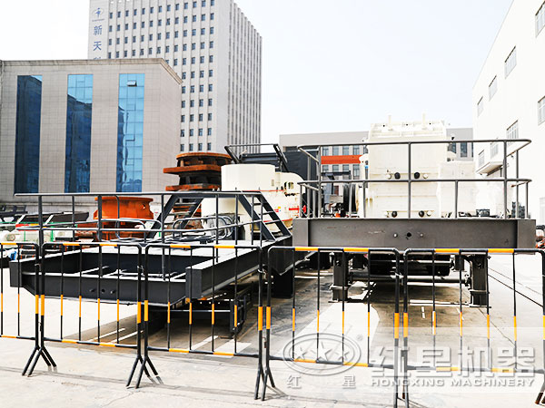 流動式鵝卵石制砂機廠區(qū)圖