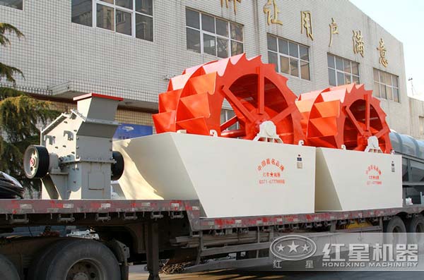 紅星機(jī)器輪斗洗砂機(jī)的現(xiàn)場(chǎng)發(fā)貨圖