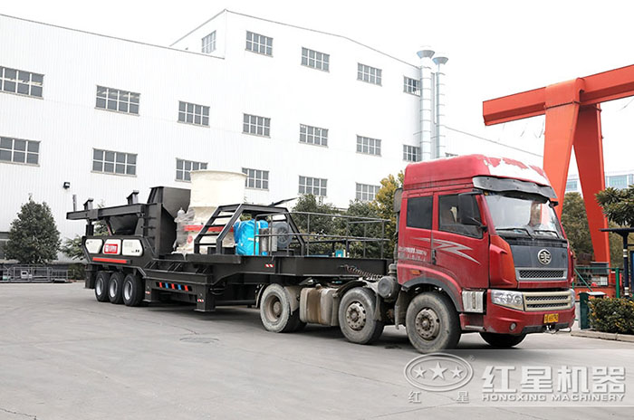 大型車載移動式粉石機車頭牽著就可跑 大型車載移動式粉石機車頭牽著就可跑