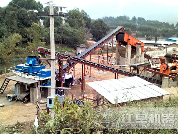 紅星鵝卵石制砂機(jī)生產(chǎn)現(xiàn)場