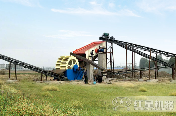 水洗沙生產(chǎn)線加工現(xiàn)場(chǎng)