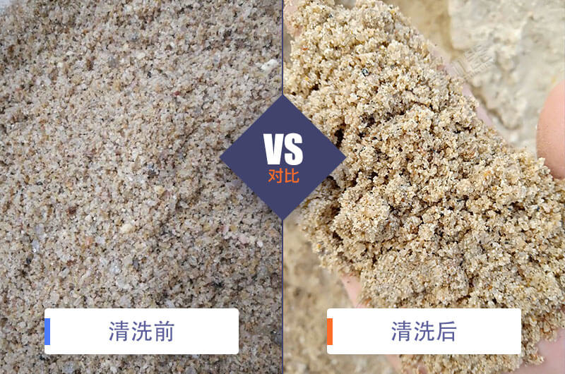 機(jī)制砂清洗前后對(duì)比 機(jī)制砂清洗前后對(duì)比