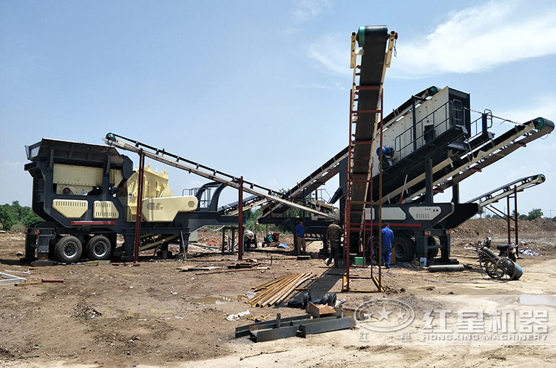 車載移動碎石機加工現(xiàn)場 車載移動碎石機加工現(xiàn)場