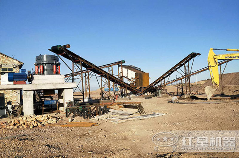 固定的建筑垃圾破碎現(xiàn)場(chǎng)